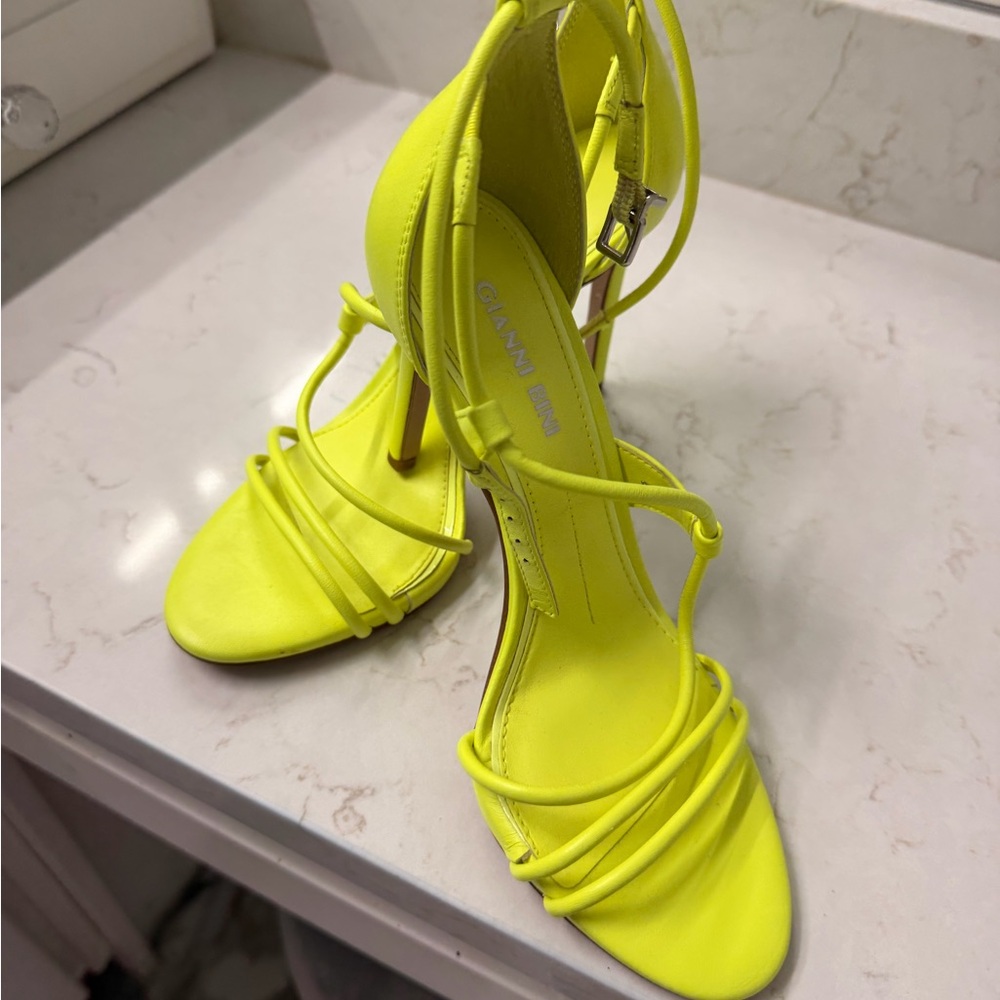 Gianni Bini Bright Yellow Strappy Heels